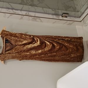 Crushed Velvet Gold Dress